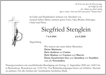 Anzeige von Siegfried Stenglein von MGO