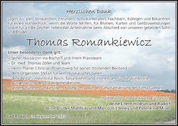 Anzeige von Thomas Romankiewicz von MGO