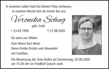 Anzeige von Veronika Schug von MGO