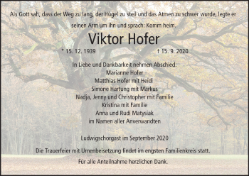 Anzeige von Viktor Hofer von MGO