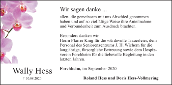 Anzeige von Wally Hess von MGO