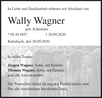 Anzeige von Wally Wagner von MGO