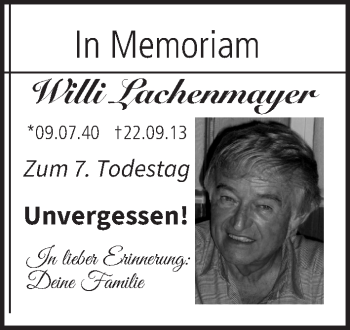 Anzeige von Willi Lachenmayer von MGO