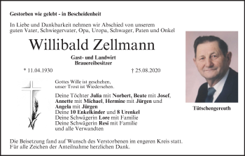 Anzeige von Willibald Zellmann von MGO