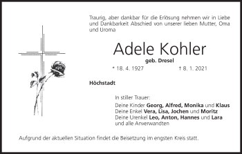 Anzeige von Adele Kohler von MGO