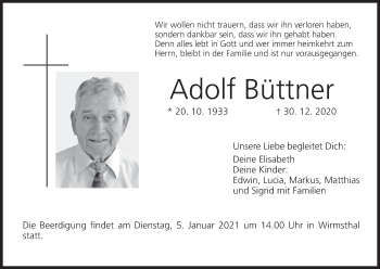Anzeige von Adolf Büttner von MGO