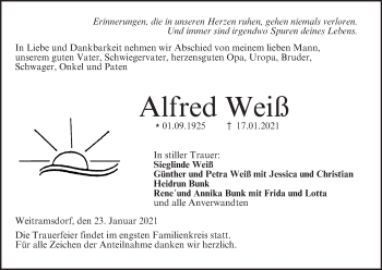 Anzeige von Alfred Weiß von MGO