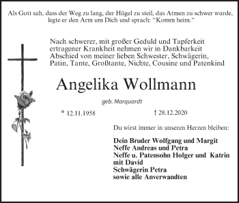 Anzeige von Angelika Wollmann von MGO
