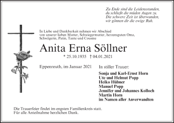 Anzeige von Anita Erna Söllner von MGO