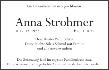 Anzeige von Anna Strohmer von MGO