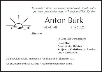 Anzeige von Anton Bürk von MGO