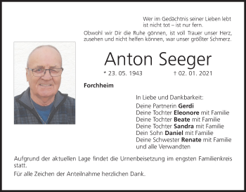 Anzeige von Anton Seeger von MGO