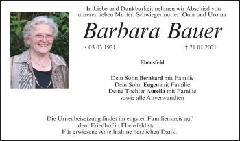 Anzeige von Barbara Bauer von MGO