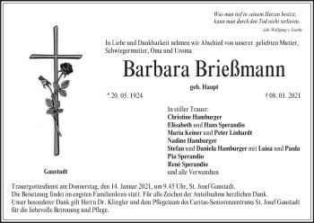 Anzeige von Barbara Brießmann von MGO