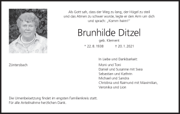 Anzeige von Brunhilde Ditzel von MGO