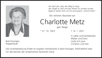 Anzeige von Charlotte Metz von MGO