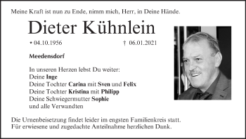 Anzeige von Dieter Kühnlein von MGO