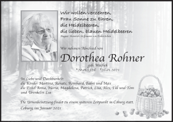 Anzeige von Dorothea Rohner von MGO