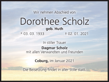 Anzeige von Dorothee Scholz von MGO