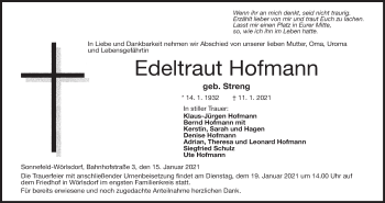 Anzeige von Edeltraut Hofmann von MGO