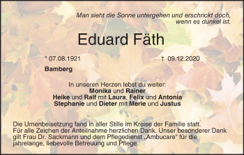 Anzeige von Eduard Fäth von MGO