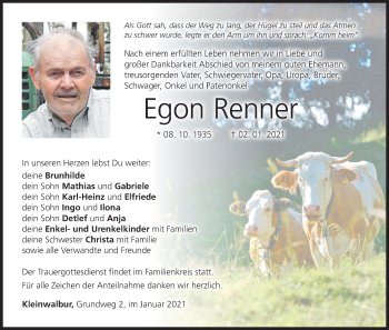 Anzeige von Egon Renner von MGO