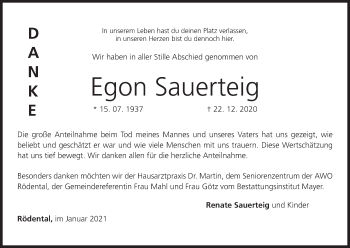 Anzeige von Egon Sauerteig von MGO