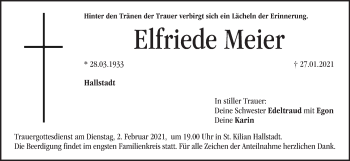 Anzeige von Elfriede Meier von MGO
