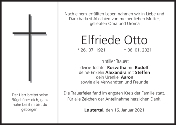 Anzeige von Elfriede Otto von MGO