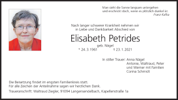 Anzeige von Elisabeth Petrides von MGO