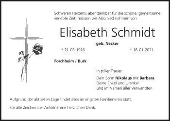 Anzeige von Elisabeth Schmidt von MGO