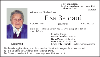 Anzeige von Elsa Baldauf von MGO