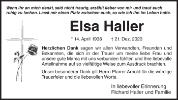 Anzeige von Elsa Haller von MGO