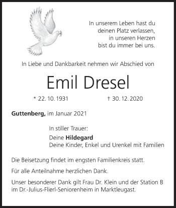 Anzeige von Emil Dresel von MGO