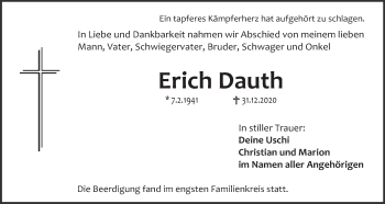 Anzeige von Erich Dauth von MGO