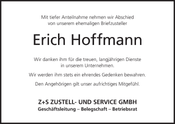 Anzeige von Erich Hoffmann von MGO