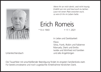 Anzeige von Erich Romeis von MGO