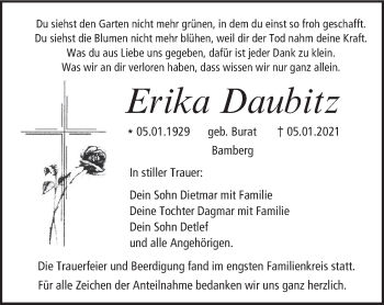 Anzeige von Erika Daubitz von MGO