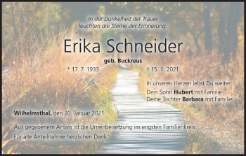 Anzeige von Erika Schneider von MGO