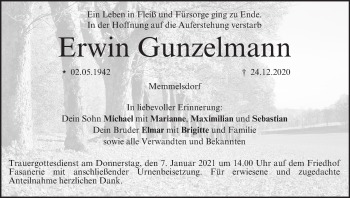 Anzeige von Erwin Gunzelmann von MGO