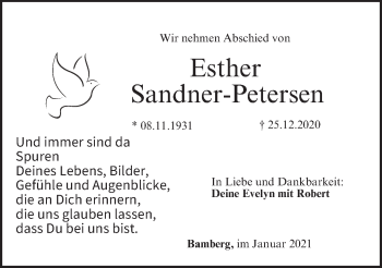 Anzeige von Esther Sandner-Petersen von MGO