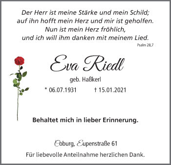 Anzeige von Eva Riedl von MGO