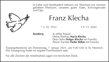 Anzeige von Franz Klecha von MGO