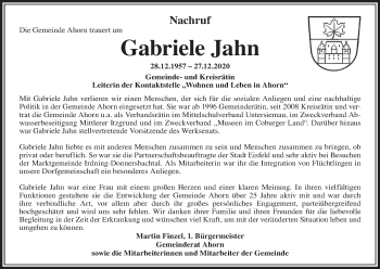 Anzeige von Gabriele Jahn von MGO