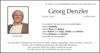 Anzeige von Georg Denzler von MGO