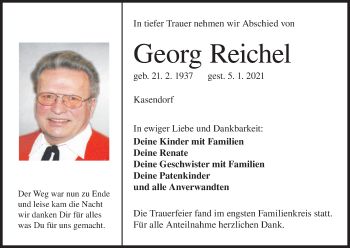 Anzeige von Georg Reichel von MGO