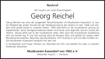 Anzeige von Georg Reichel von MGO