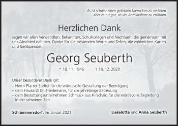 Anzeige von Georg Seuberth von MGO