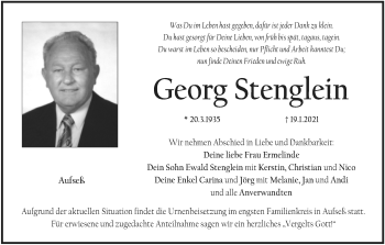 Anzeige von Georg Stenglein von MGO