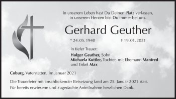 Anzeige von Gerhard Geuther von MGO